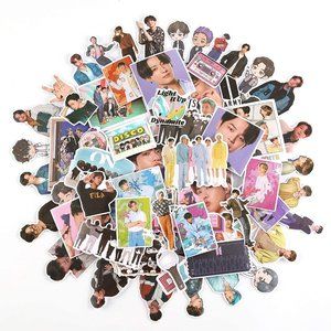 77 PCS of Trendy BTS  Waterproof Stickers for Laptops, Water Bottles